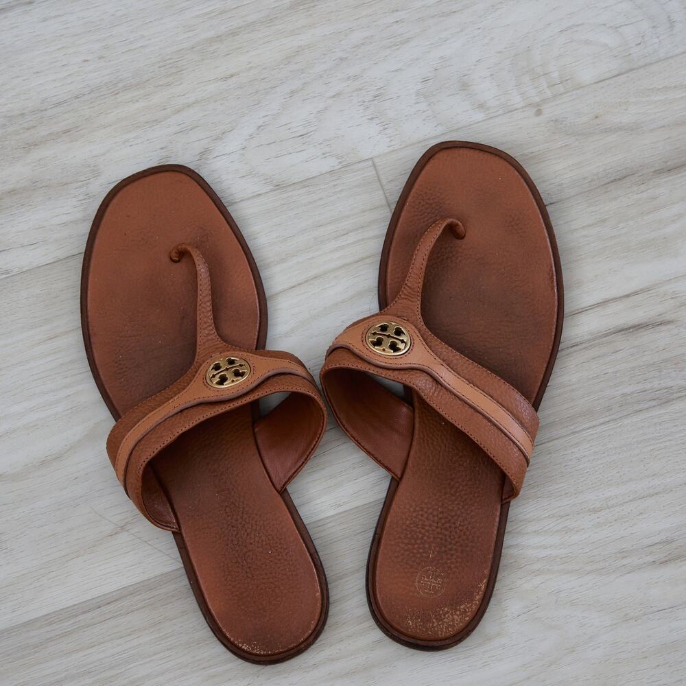 TORY BURCH Carson Leather Flat sandals size 10
